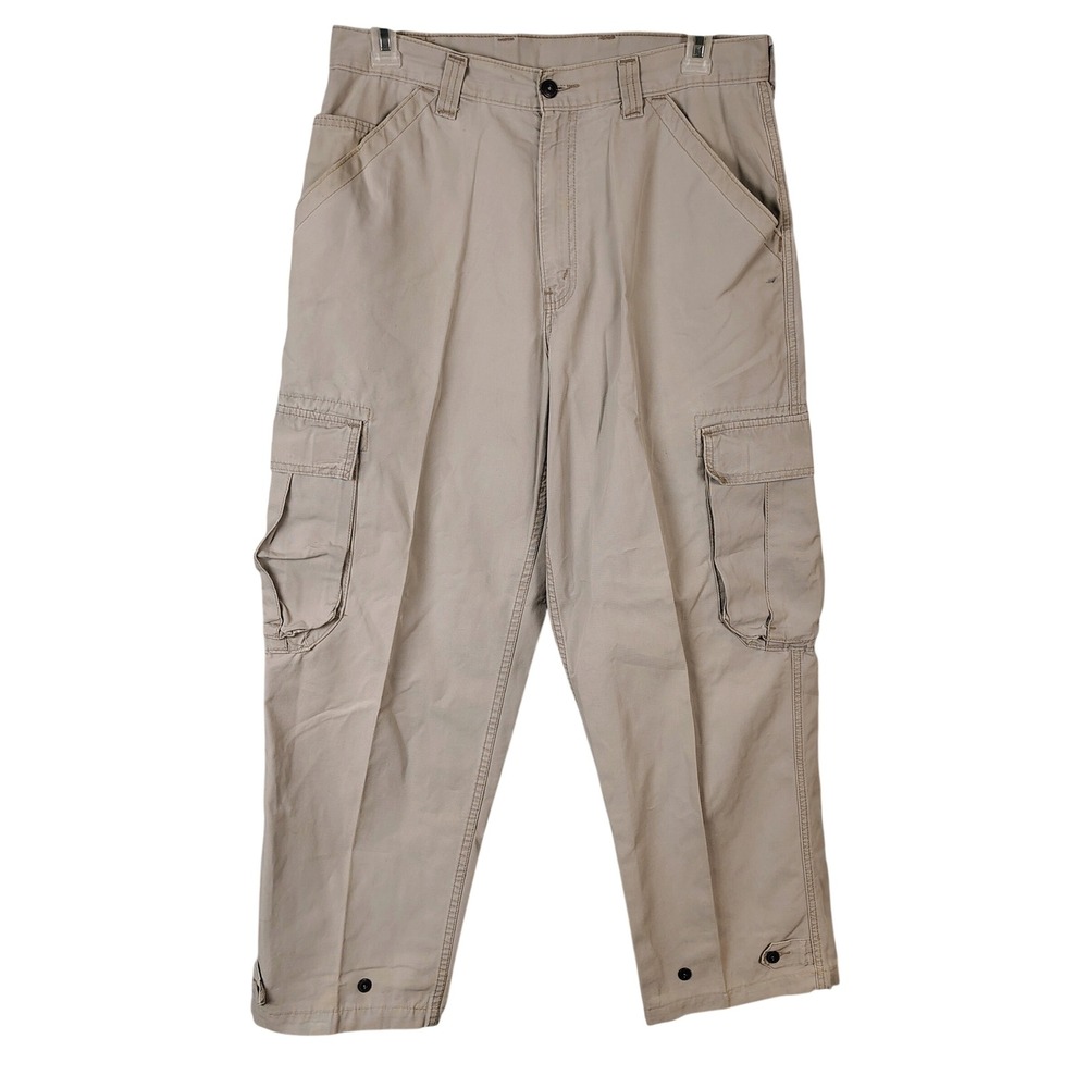 VTG Levis Mens‎ 34x31 Dry Goods Cargo Pants Tan Cotton Canvas Gorpcore Workwear